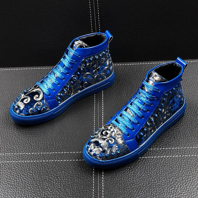 Dazzling Sequin Embroidery Youth Casual Style Men Sneaker