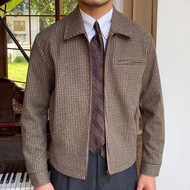 Color Contrast Houndstooth Pattern Jacket