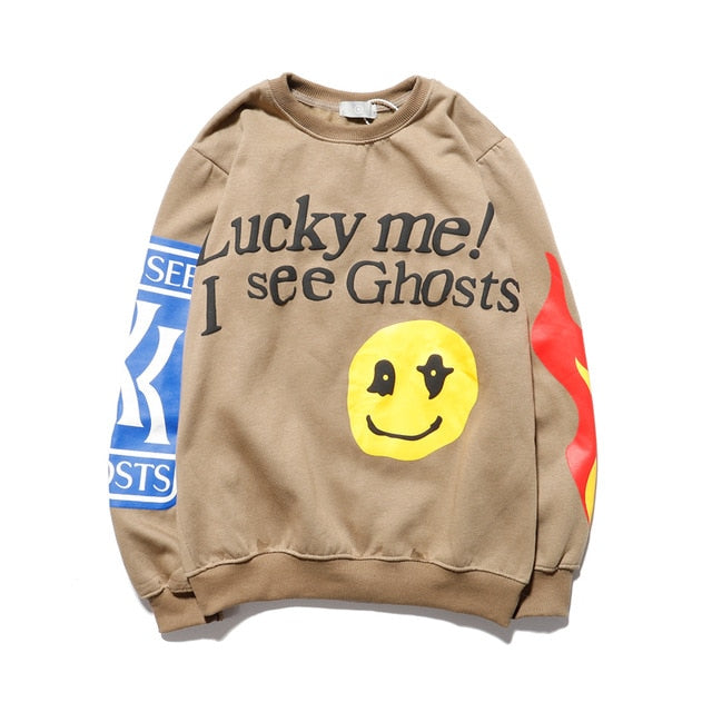 Skull Graffiti Style Printed Men Loose Hoodie