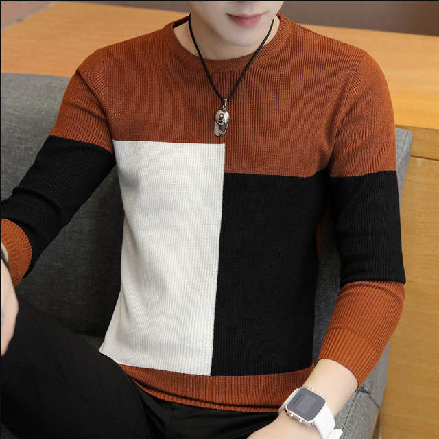 Asymmetric Solid Patchwork Design Sweater
