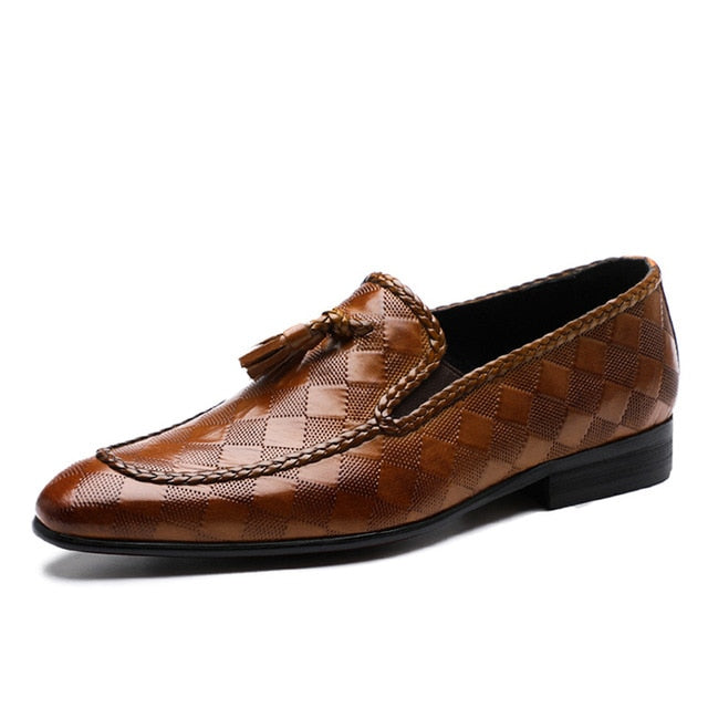 Formal Dress Style Bullock Tassel Genuine Leather Men Shoes
