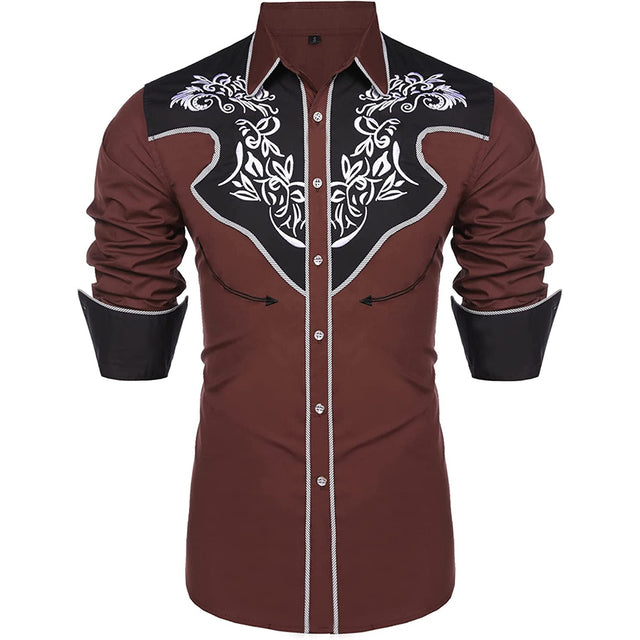 Flower Embroidery Luxury Men Shirt