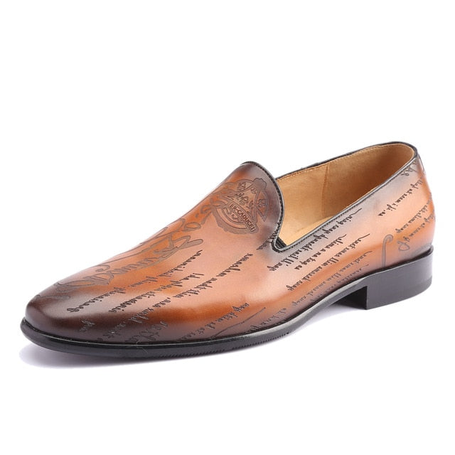 Slip On Embossed Leather Men Formal Loafers