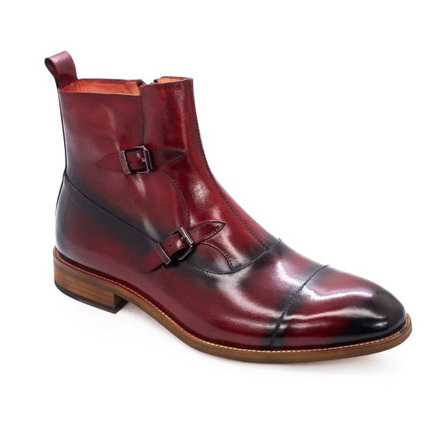 Cap-Toed Zipped Monk Dress Boots