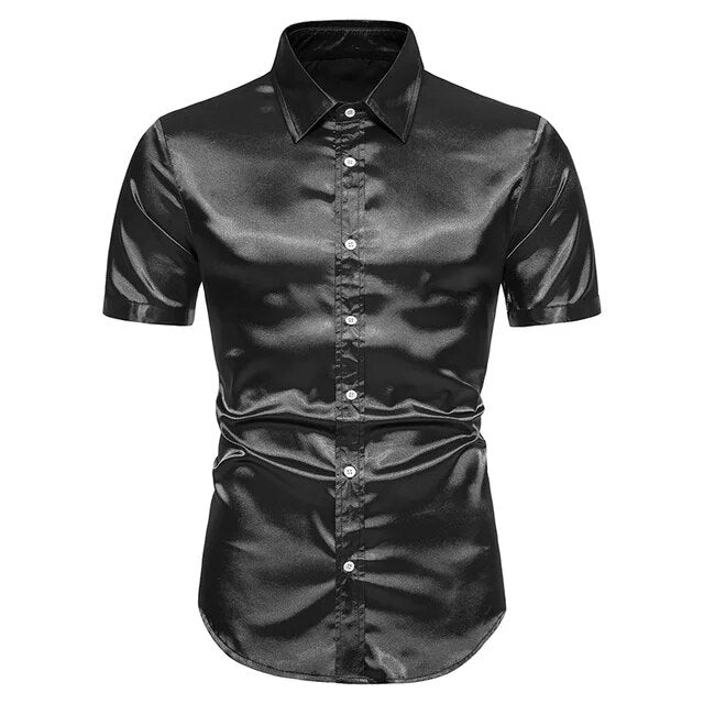 Solid Satin Luxury Dress Shirt