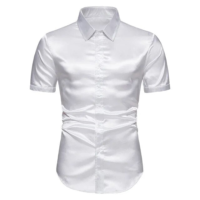 Solid Satin Luxury Dress Shirt