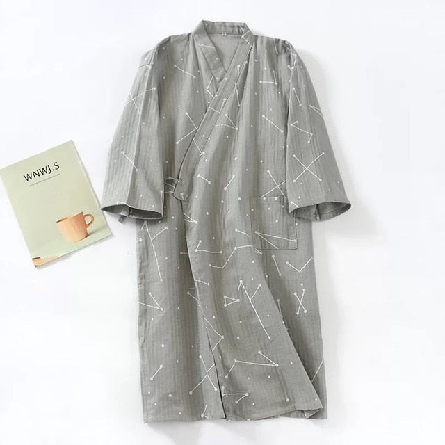 Printed Thin Cotton Sleeping Robe