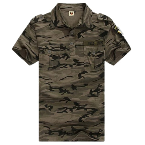 Army Tactical Combat Casual Short Sleeve Style Men Polo Shirt