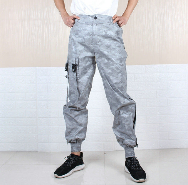 Camo Reflective Hip Hop Light Shiny Streetwear Jogger Style Men Pants