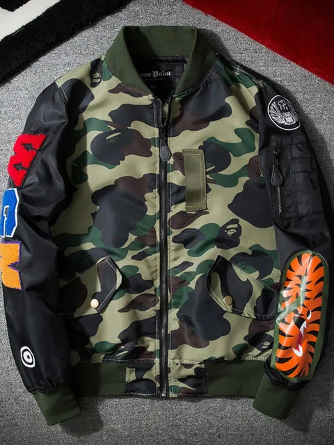 Fashion Casual Windbreaker Bomber Jacket