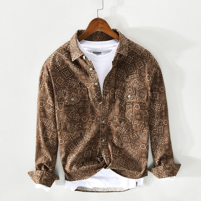 Urban Floral Geometric Style Patterned Shirt