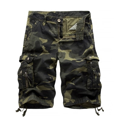 Military Camo Pattern Cargo Multi Pockets Style Men Shorts