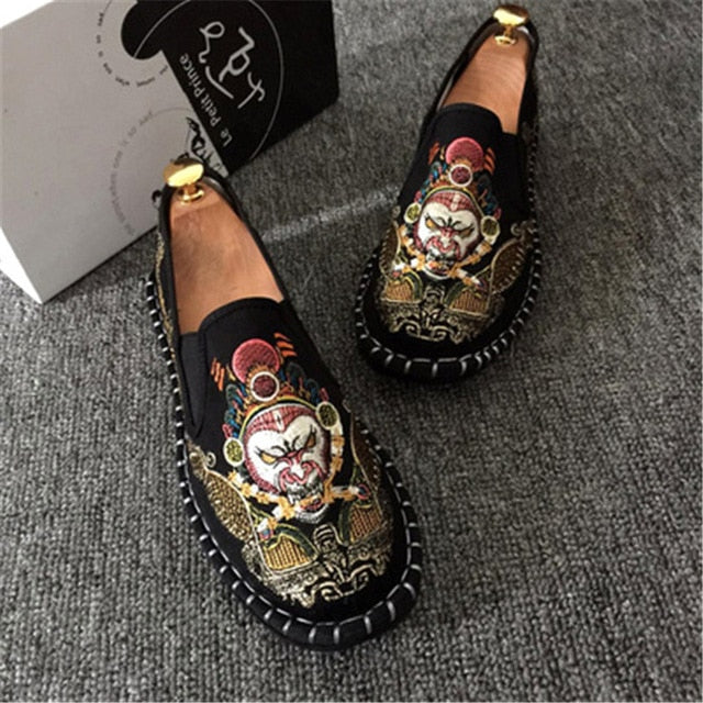 Men Colorful Embroidery Espadrilles Light Canvas Shoes