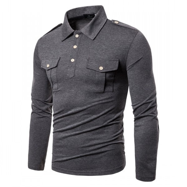 Military Style Solid Color Shirt