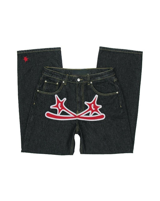 Hip Hop Star Letter Printed Men Jeans