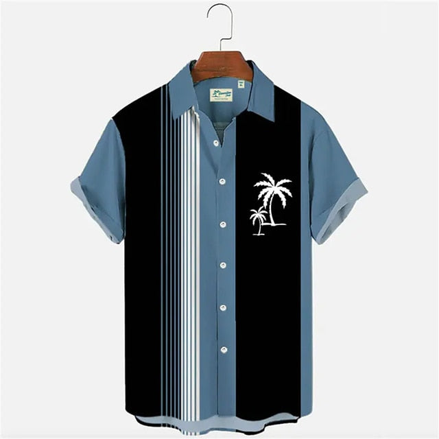 Palm Tree Printed Short Sleeve Shirt