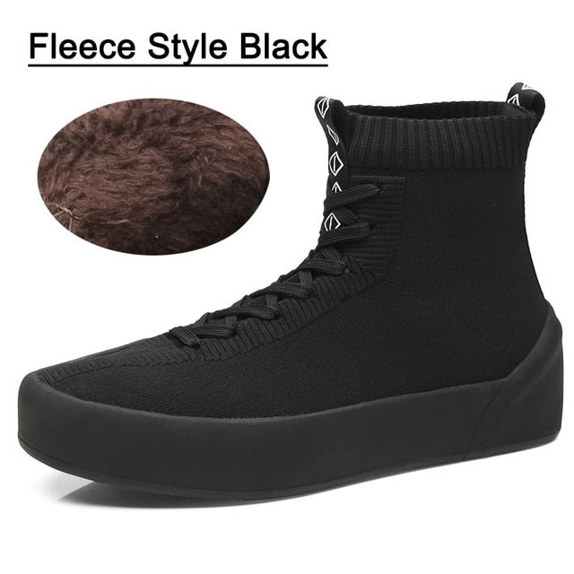 Plush Fabric Men Lace-up Ankle Boots