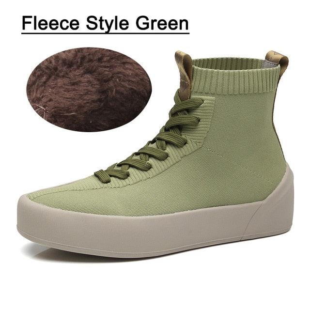 Plush Fabric Men Lace-up Ankle Boots