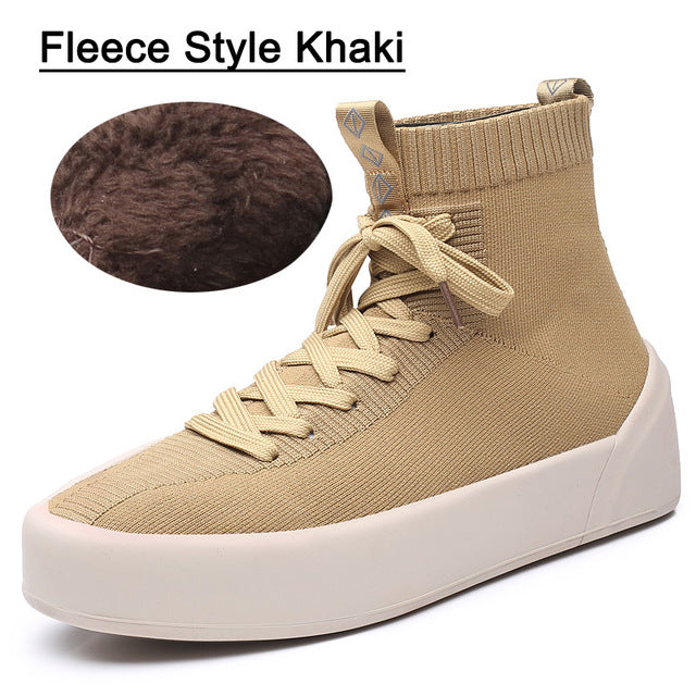 Plush Fabric Men Lace-up Ankle Boots