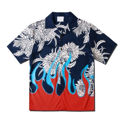 Casual Printed Modern Art Decoration Cotton Shirts