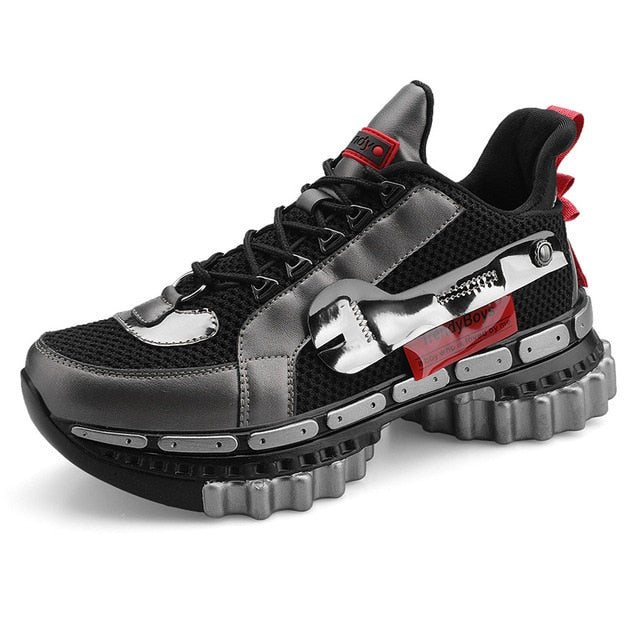 Mesh Geometric Breathable Lace Up Men Sneaker