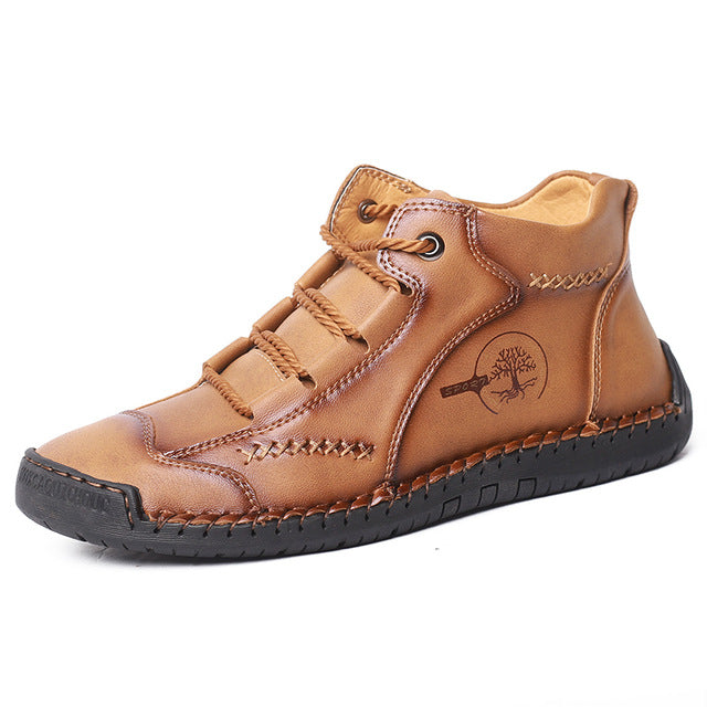 Outdoor Style Leather Lace-up Men Ankle Boots