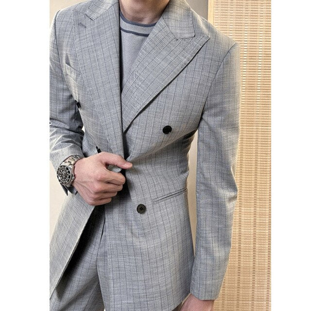 Formal Double Breasted Polyester Suit