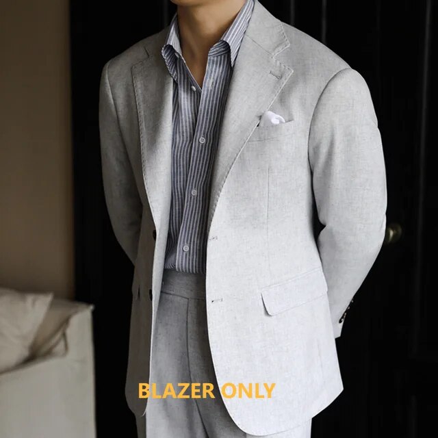 Solid Gray Single Breasted Suit