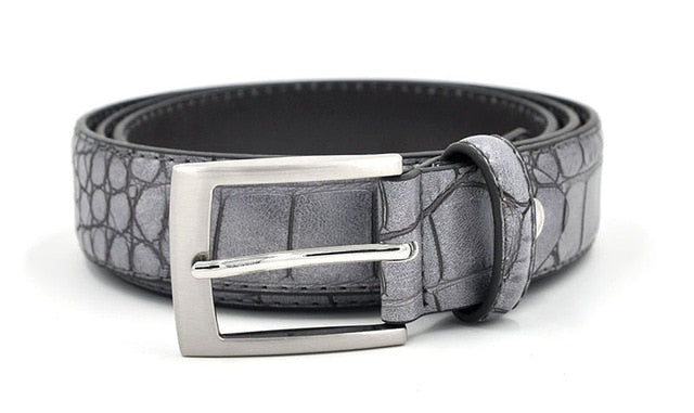 Crocodile Pattern With Faux Split Leather Men Belt