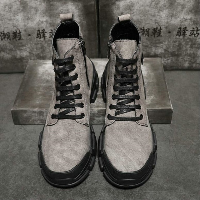 Basic Vintage Martin Style Men Casual Boots - FanFreakz