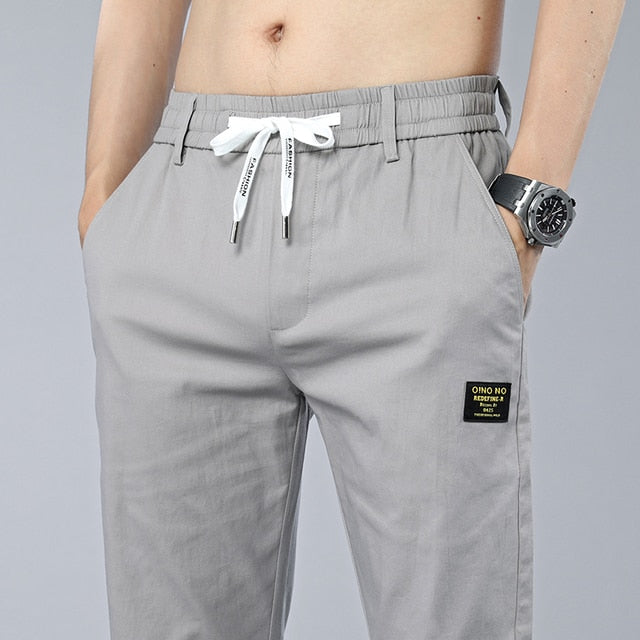 Solid Cotton Regular Fit Straight Pants