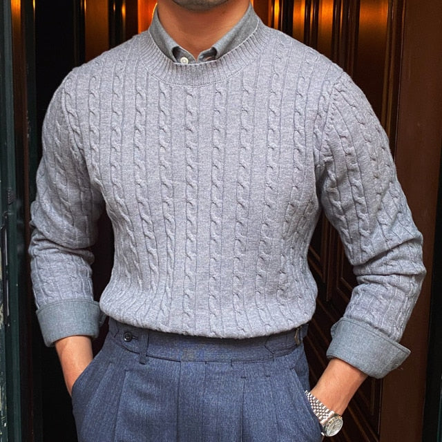 Round Neck Jacquard Sweater