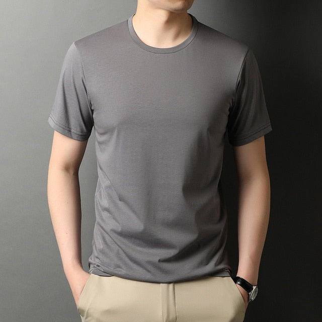 Solid Smooth Cotton T-Shirt