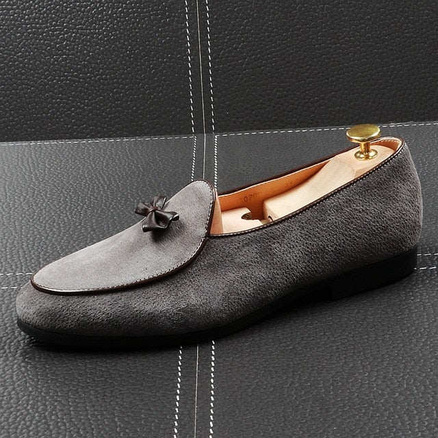 Pointed Toe with Butterfly Bowknot Detail Men Loafers Shoes