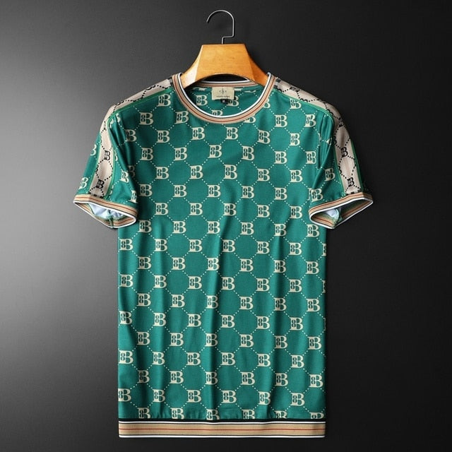 Mercerized Geometric Cotton Vintage T-Shirt