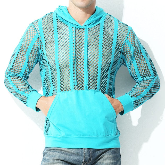 Mesh Transparent Long Sleeve Hoodie