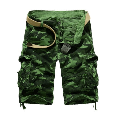 Camouflage Button Fly Cargo Shorts