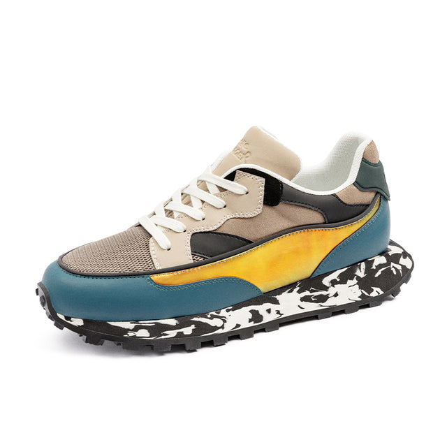 Sunset Blue Marble Style Low-Top Sneakers