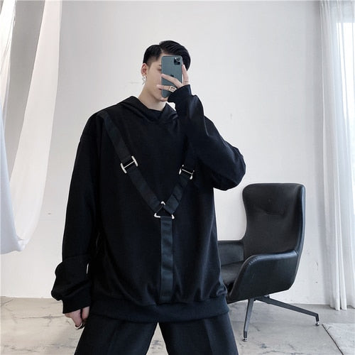 Back-to-Front Strap Style Hooded Jacket