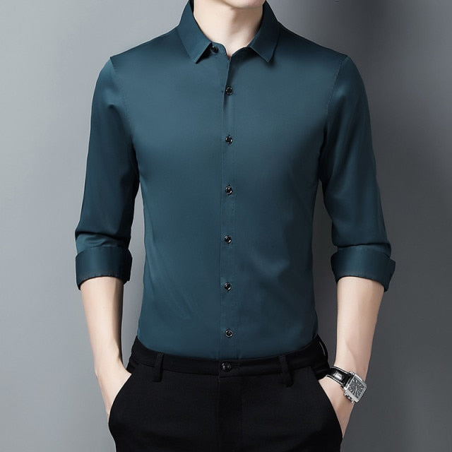 Black Buttons Solid Color Long Sleeve Shirt