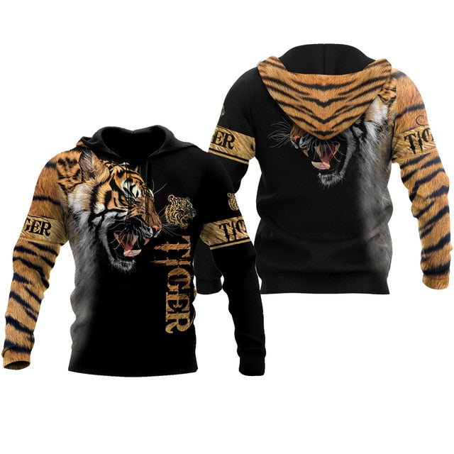 Realistic Tiger Animation Printed Jacket