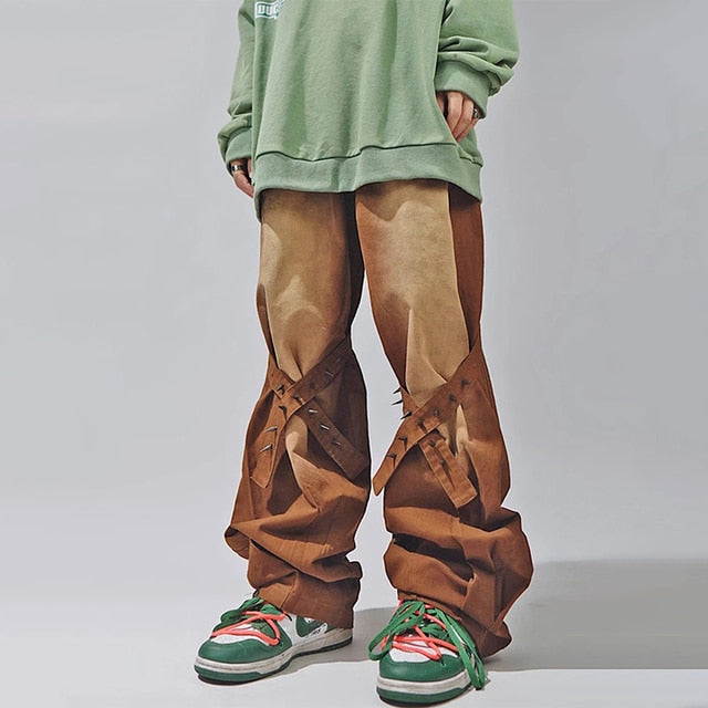 Punk Bell Bottom Baggy Jeans