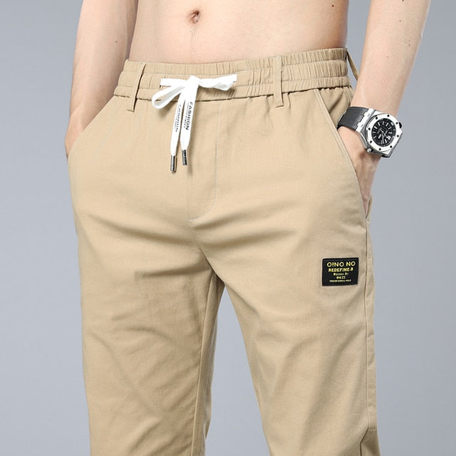 Solid Cotton Regular Fit Straight Pants