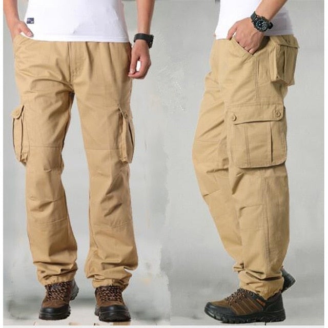 Free Style Cargo Multi Pocket Solid Color Man's Pants