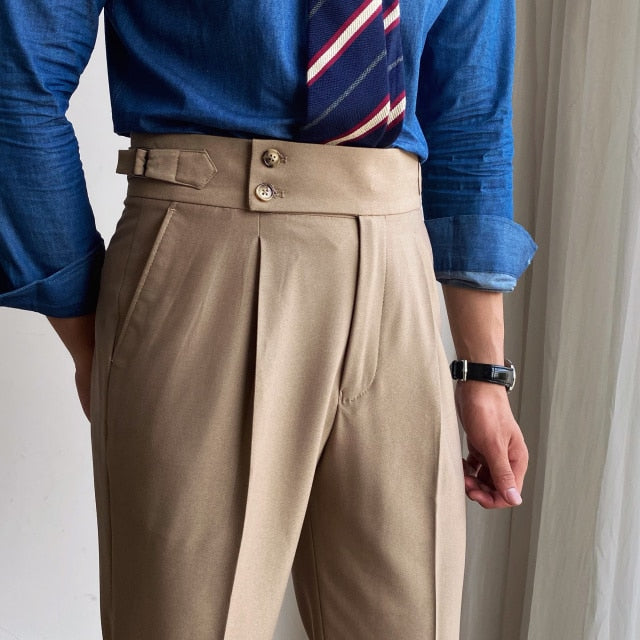 Formal British High Waist Straight Pants