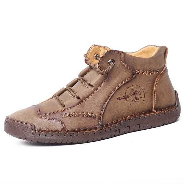 Outdoor Style Leather Lace-up Men Ankle Boots