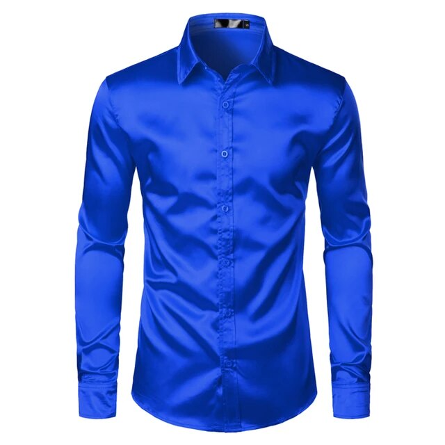 Solid Satin Luxury Dress Shirt