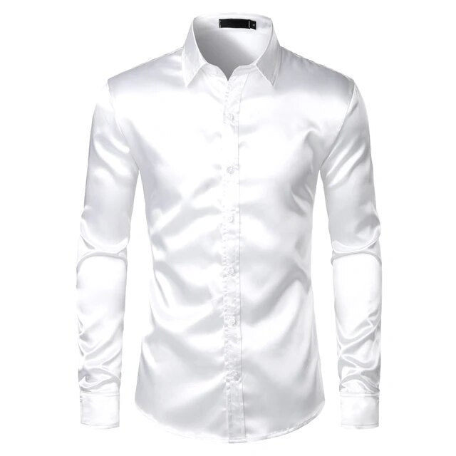 Solid Satin Luxury Dress Shirt
