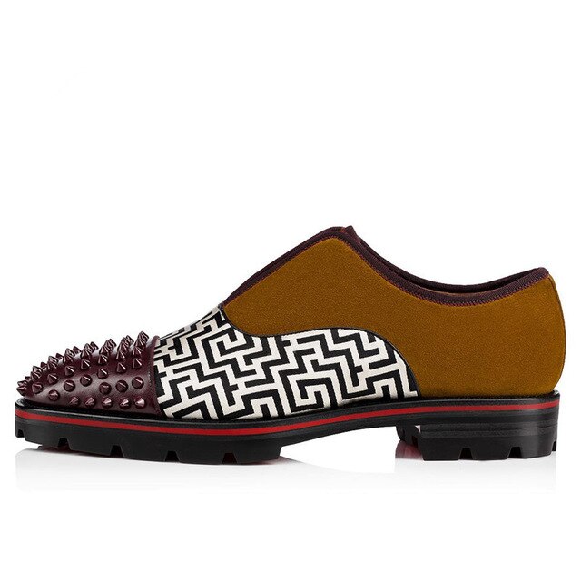 Newest Men Patchwork Rivet Shoes Slip on