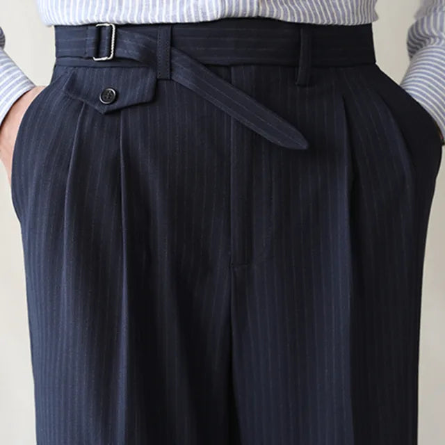 High Waist Casual Stripe Trousers